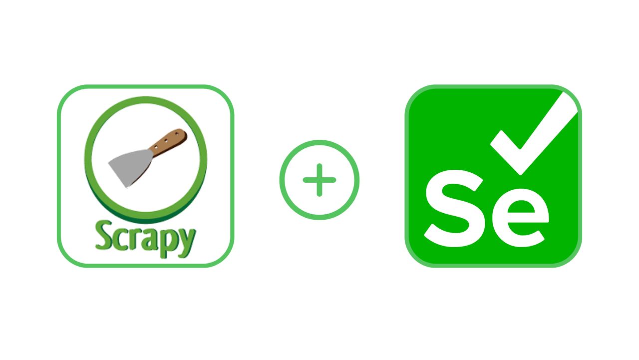 the Selenium and Scrapy's logos with white and green theme