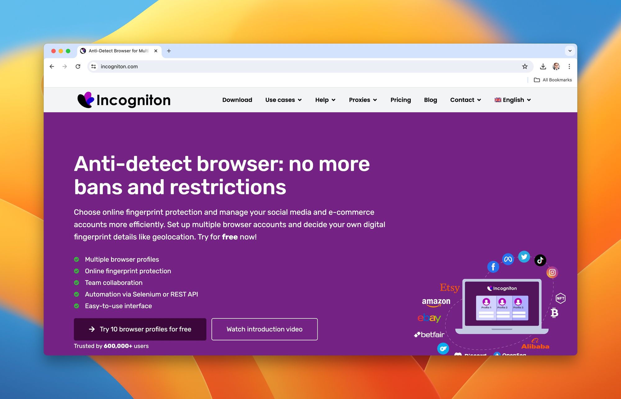 Incogniton Homepage